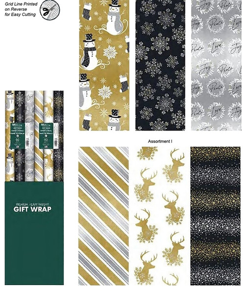 Hometown Holidays 68733 Gift Wrap Tissue, Foil, Black/Gold/Silver [SKU: ORG3676863]