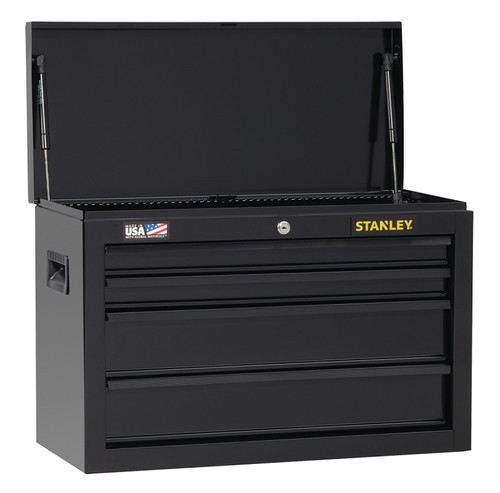 STANLEY STST22643BK Tool Chest, 3663 cu-in, 26 in OAW, 17-1/2 in OAH, 12 in OAD, Steel, Black, 4-Drawer [SKU: ORG0561852]