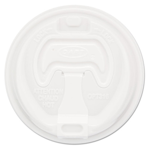 Optima Reclosable Lid, Fits 12 oz to 24 oz Foam Cups, White, 100 Pack, 10 Packs/Carton [SKU: DCC16RCL]