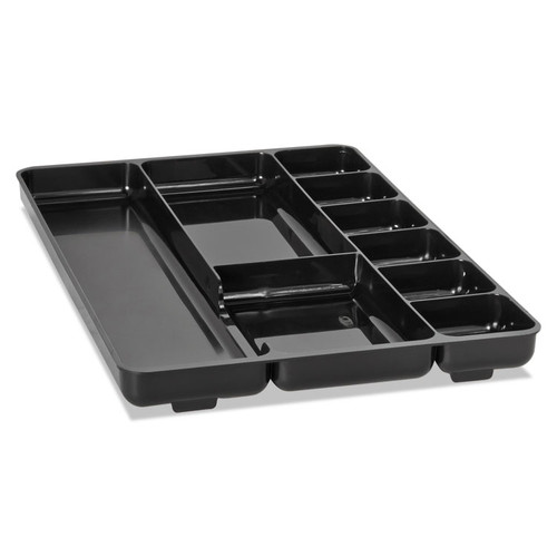 Regeneration Nine-Section Drawer Organizer, 14 x 9.13 x 1.13, Plastic, Black [SKU: RUB45706]