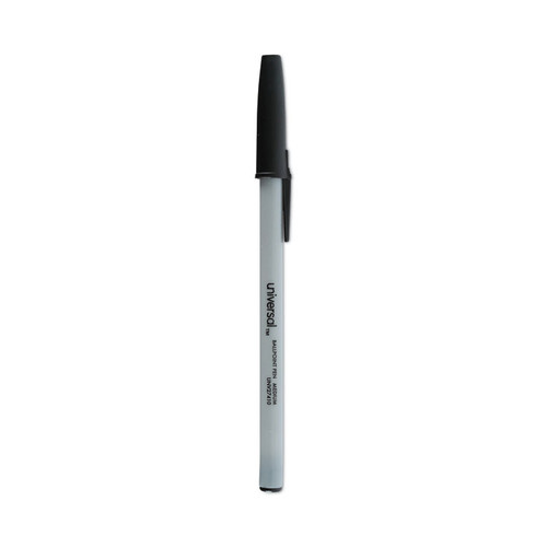 Ballpoint Pen, Stick, Medium 1 mm, Black Ink, Gray Barrel, Dozen [SKU: UNV27410]