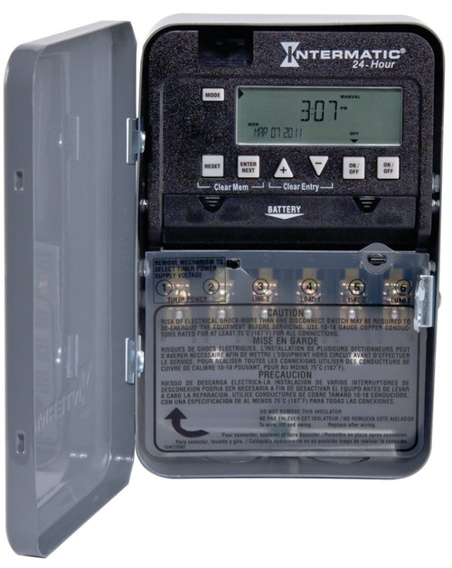 Intermatic ET1100 ET1125C Electronic Timer, 30 A, 120/277 V, 500 W, 24 hr Time Setting, 28 Cycle, Gray [SKU: ORG0810721]