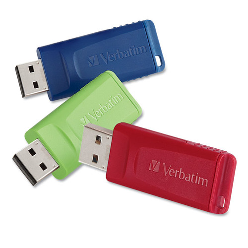 Store 'n' Go USB Flash Drive, 32 GB, Assorted Colors, 3/Pack [SKU: VER99811]