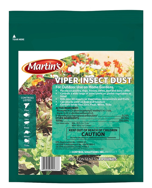 Martin's 82104017 Viper Insecticide Dust, Fine Powder, Home and Garden, 4 lb [SKU: ORG9963745]