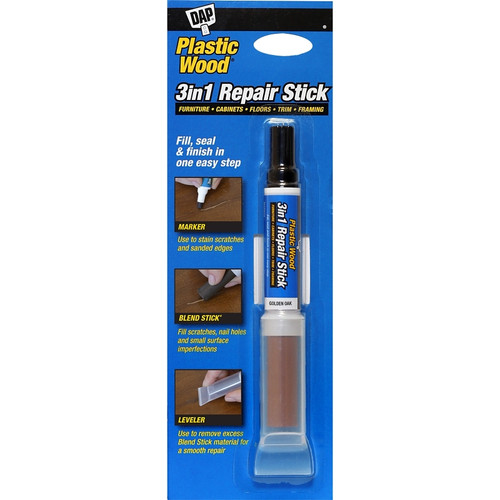 Plastic Wood 7079804094 3-in-1 Repair Stick, Solid (Blend Stick), Liquid (Marker), Golden Oak, 0.4 oz [SKU: ORG1135375]