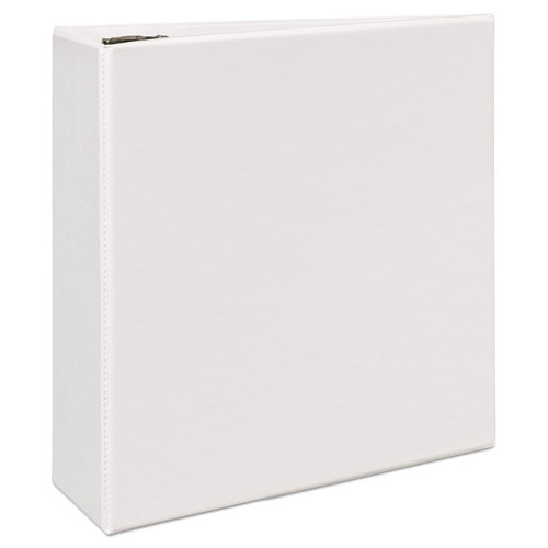 Durable View Binder with DuraHinge and EZD Rings, 3 Rings, 4" Capacity, 11 x 8.5, White, (9801) [SKU: AVE09801]