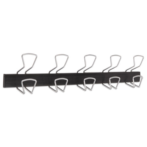 Wall-Mount Coat Hooks, 29.92 x 2.95 x 6.45, Metal, Silver, 22 lb Capacity [SKU: ABAPMPRO5M]