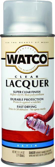 WATCO 63281 Lacquer Spray Paint, Liquid, Clear, 11.25 oz, Aerosol Can [SKU: ORG0102939]