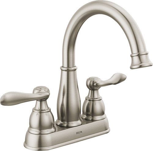 DELTA Windemere Series 25896LF-BN Bathroom Faucet, 1.2 gpm, 2-Faucet Handle, Brushed Nickel, Lever Handle [SKU: ORG9149048]