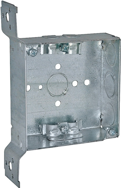 RACO 223 Welded Box with NMSC Clamp, 2 -Gang, 4 -Knockout, 1/2 in, 1/2 to 3/4 in Knockout, Steel, Gray [SKU: ORG6358915]