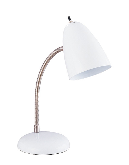 Boston Harbor TL-TB-170-WH-3L Flexible Desk Lamp, 120 V, 60 W, 1-Lamp, CFL Lamp, White Fixture, White [SKU: ORG4081246]