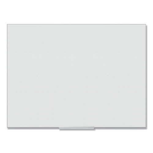 Floating Glass Ghost Grid Dry Erase Board, 48 x 36, White [SKU: UBR2799U0001]