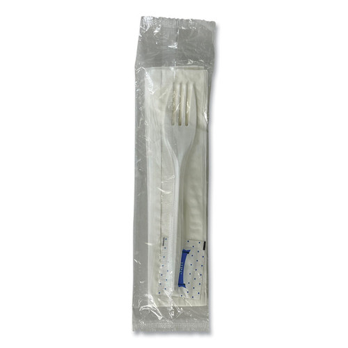 Three-Piece Utensil Set, Fork/Napkin/Salt Packet, White, 500/Carton [SKU: BWK3KITMW]