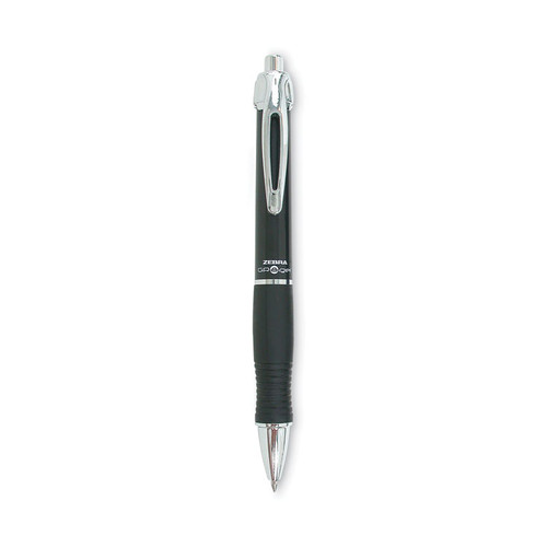 GR8 Gel Pen, Retractable, Medium 0.7 mm, Black Ink, Black/Silver Barrel, 12/Pack [SKU: ZEB42610]