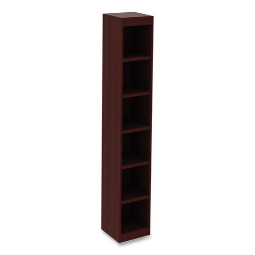 Alera Valencia Series Narrow Profile Bookcase, Six-Shelf, 11.81w x 11.81d x 71.73h, Mahogany [SKU: ALEVA67212MY]