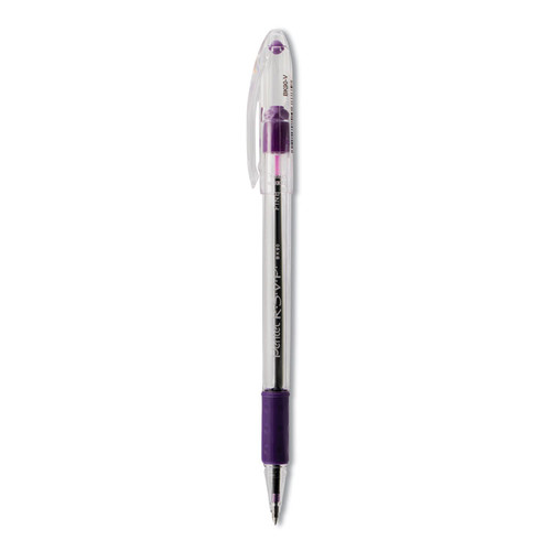 R.S.V.P. Ballpoint Pen, Stick, Fine 0.7 mm, Violet Ink, Clear/Violet Barrel, Dozen [SKU: PENBK90V]