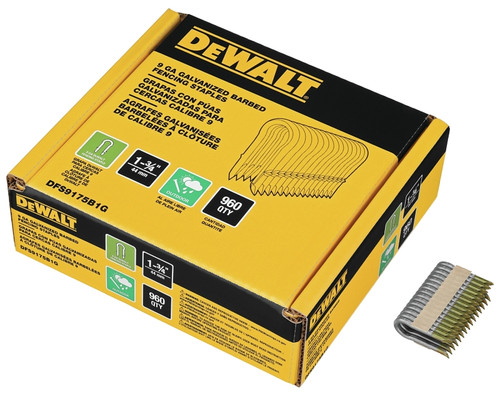 DeWALT DFS9175B1G Barbed Fence Staple, 9 ga Gauge, Galvanized Steel [SKU: ORG9874884]
