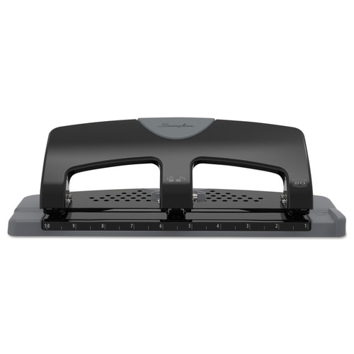 20-Sheet Smarttouch Three-Hole Punch, 9/32" Holes, Black/Gray [SKU: SWI74133]