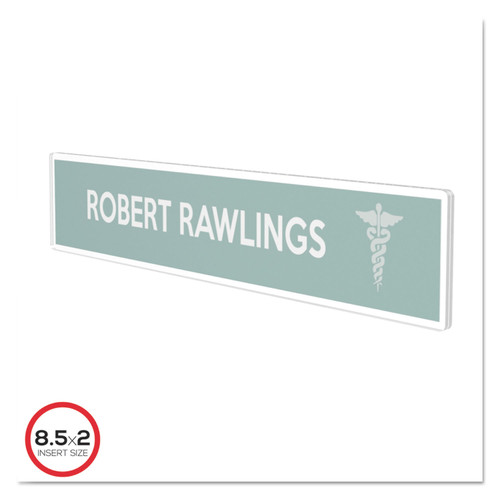 Superior Image Cubicle Nameplate Sign Holder, 8.5 X 2 Insert, Clear [SKU: DEF587501]