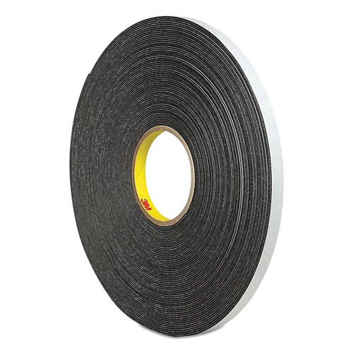 4466 Double-Coated Foam Tape, 1" Core, 1" X 5 Yds, Black [SKU: MMM074446615]