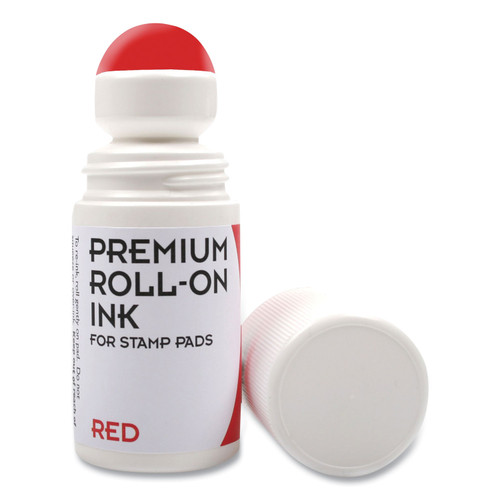 Premium Roll-On Ink, 2 Oz, Red [SKU: CSC030260]