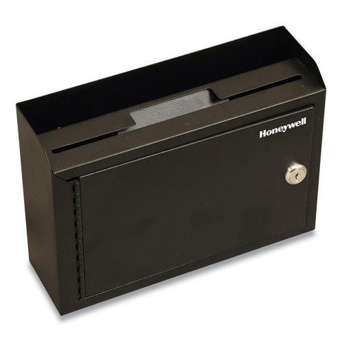 Drop Box Safe With Keys, 9.9 X 3 X 7.1, 0.12 Cu Ft, Black [SKU: HWL6204]