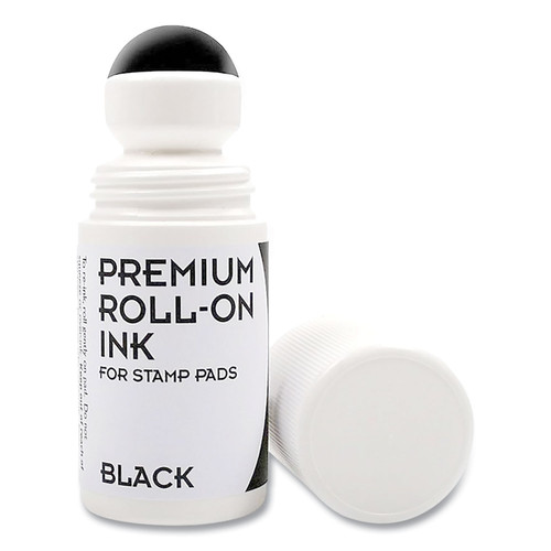 Premium Roll-On Ink, 2 Oz, Black [SKU: COS030259]