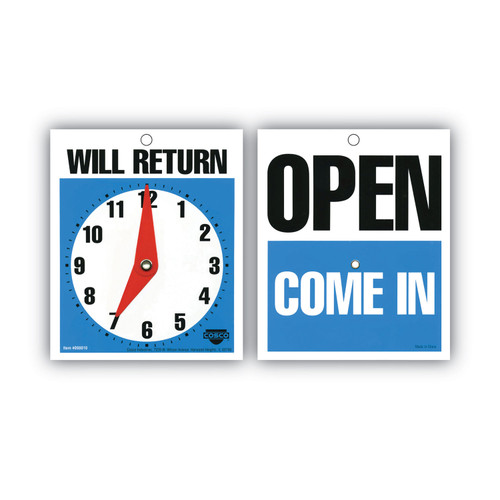 Will Return Later Sign, 5 X 6, Blue [SKU: COS098010]