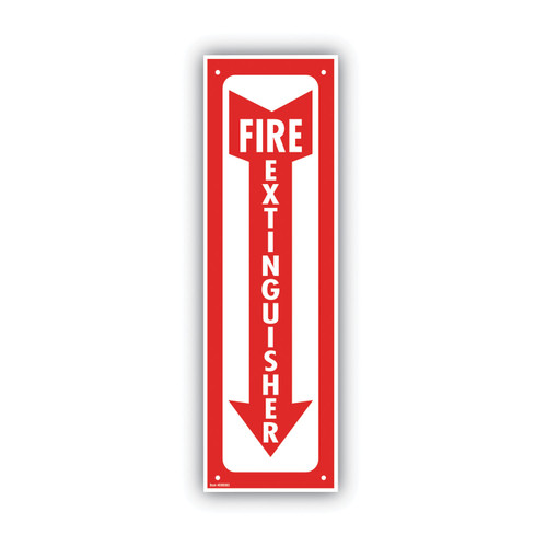 Glow-In-The-Dark Safety Sign, Fire Extinguisher, 4 X 13, Red [SKU: COS098063]