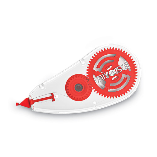 Correction Tape Dispenser, Non-Refillable, Transparent Red Applicator, 0.2" X 315", 10/Pack [SKU: UNV75616]