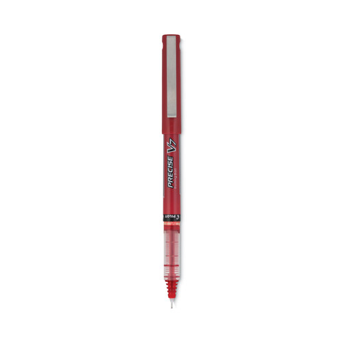 Precise V7 Roller Ball Pen, Stick, Fine 0.7 Mm, Red Ink, Red/Clear Barrel, Dozen [SKU: PIL35352]