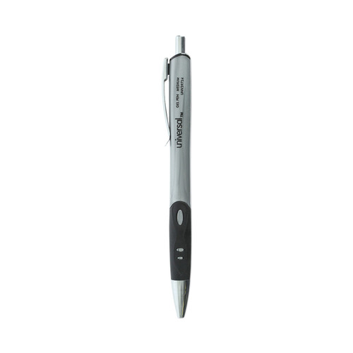 Comfort Grip Gel Pen, Retractable, Medium 0.7 Mm, Black Ink, Gray/Black/Silver Barrel, 36/Pack [SKU: UNV39724]