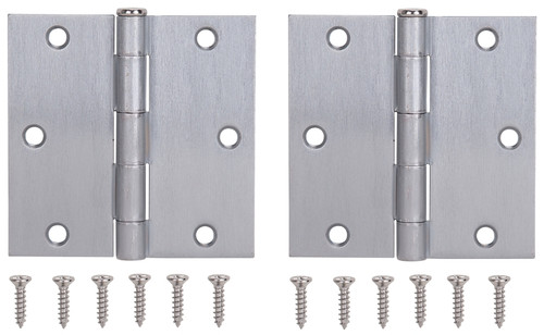 ProSource BH-202SC-PS Square Corner Door Hinge, Steel, Satin Chrome, Loose Pin, 180 deg Range of Motion [SKU: ORG2755932]