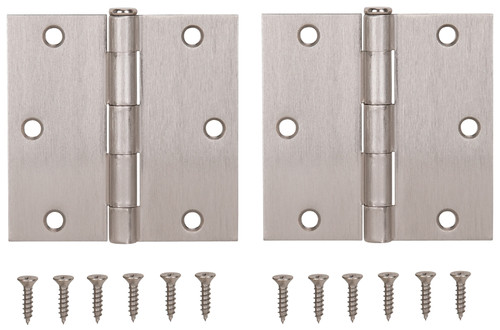 ProSource BH-202SN-PS Square Corner Door Hinge, Steel, Satin Nickel, Loose Pin, 180 deg Range of Motion [SKU: ORG2759017]