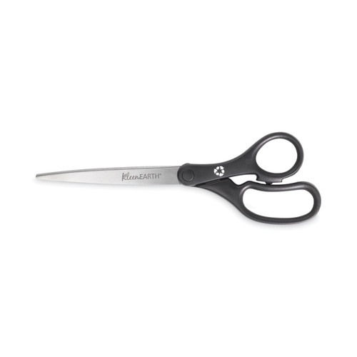 Kleenearth Basic Plastic Handle Scissors, 9" Long, 4.25" Cut Length, Black Straight Handle [SKU: ACM15586]