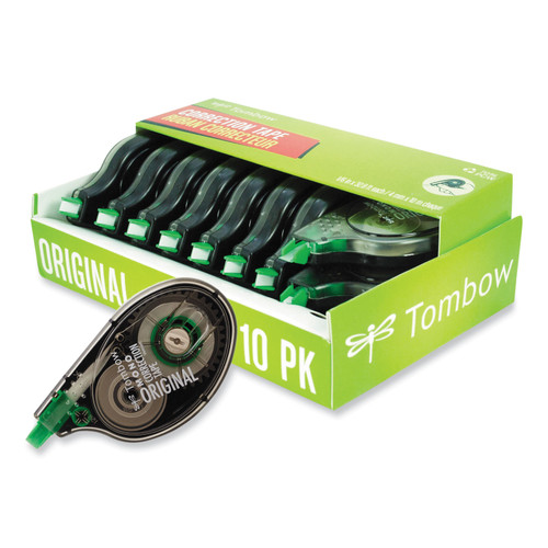 Mono Correction Tape, Gray/Clear Applicator, 0.17" X 394", White Tape, 10/Pack [SKU: TOM68720]