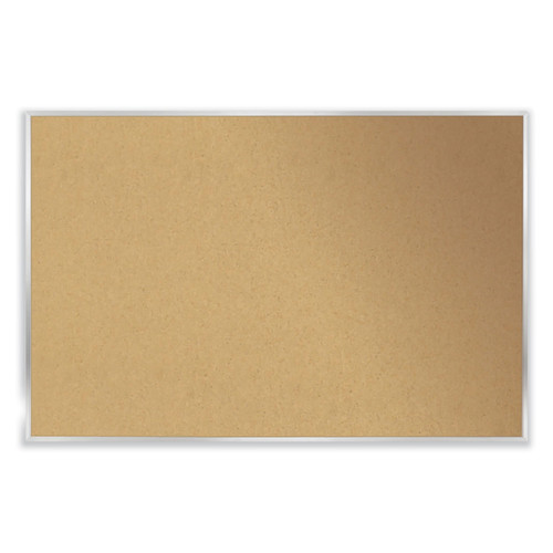 Aluminum-Frame Natural Corkboard, 96.5 X 48.5, Tan Surface, Satin Aluminum Frame, Ships In 7-10 Business Days [SKU: GHEAK48]