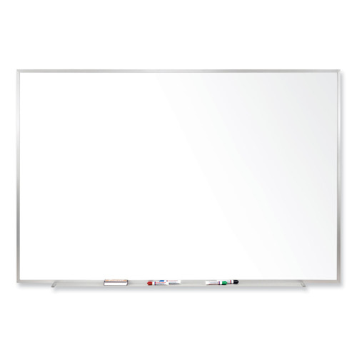 Magnetic Porcelain Whiteboard With Satin Aluminum Frame, 96.5 X 48.5, White Surface, Ships In 7-10 Business Days [SKU: GHEM1484]