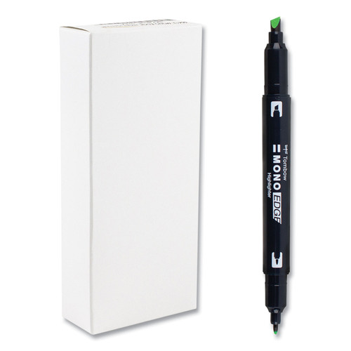 Highlighters, Yellow Green Ink, Bullet/Chisel Tip, Yellow Green Barrel, 10/Box [SKU: TOM56415]