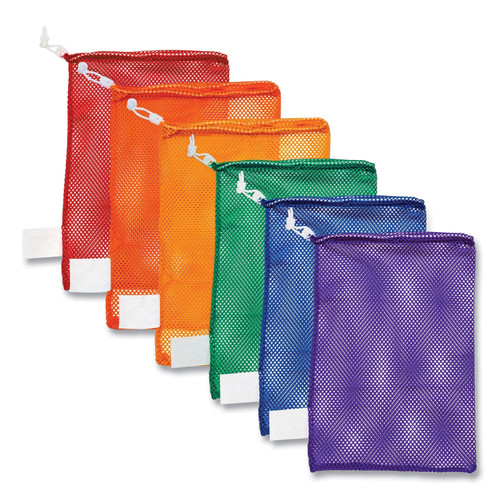 Heavy-Duty Mesh Bag, 12" X 18", Gold, Green, Orange, Purple, Royal Blue, Scarlet Red, 6/Set [SKU: CSIMB18SET]