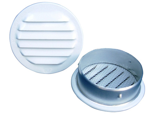 Maurice Franklin RLW-100 Series 6 RLW-100 Louver, 6.688 in L, 6.688 in W, Round, Aluminum, White [SKU: ORG4538914]