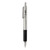 F-402 Ballpoint Pen, Retractable, Fine 0.7 mm, Black Ink, Stainless Steel/Black Barrel, 2/Pack [SKU: ZEB29212]