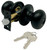 ProSource Entry Lock, Tubular Knob, Matte Black [SKU: ORG7420656]