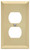 Amerelle 163DSB Receptacle Wallplate, 5 in L, 2-7/8 in W, 1 -Gang, Steel, Satin Brass, Screw Mounting [SKU: ORG8151748]