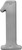 HY-KO Prestige Series BR-51SN/1 House Number, Character: 1, 5 in H Character, Nickel Character, Solid Brass [SKU: ORG1903798]