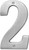 HY-KO Prestige Series BR-51SN/2 House Number, Character: 2, 5 in H Character, Nickel Character, Solid Brass [SKU: ORG9690306]