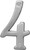 HY-KO Prestige Series BR-43SN/4 House Number, Character: 4, 4 in H Character, Nickel Character, Brass [SKU: ORG3030699]