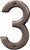 HY-KO Prestige Series BR-42OWB/3 House Number, Character: 3, 4 in H Character, Bronze Character, Brass [SKU: ORG0788539]