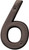 HY-KO Prestige Series BR-42OWB/6 House Number, Character: 6, 4 in H Character, Bronze Character, Brass [SKU: ORG1278050]