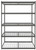 ProSource Boltless Shelving Unit with Wire Decking, 5 Levels, 48 in W x 24 in D x 72 in H [SKU: ORG8192056]